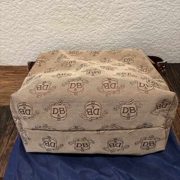 Dooney and Bourke - Vintage Canvas Signature Monogram Hobo Bag - Picture 6 of 12